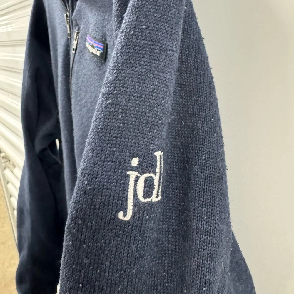 Patagonia Full Zip Up Sweatshirt‎ Blue Company Embroidered Mens XL Utility Work